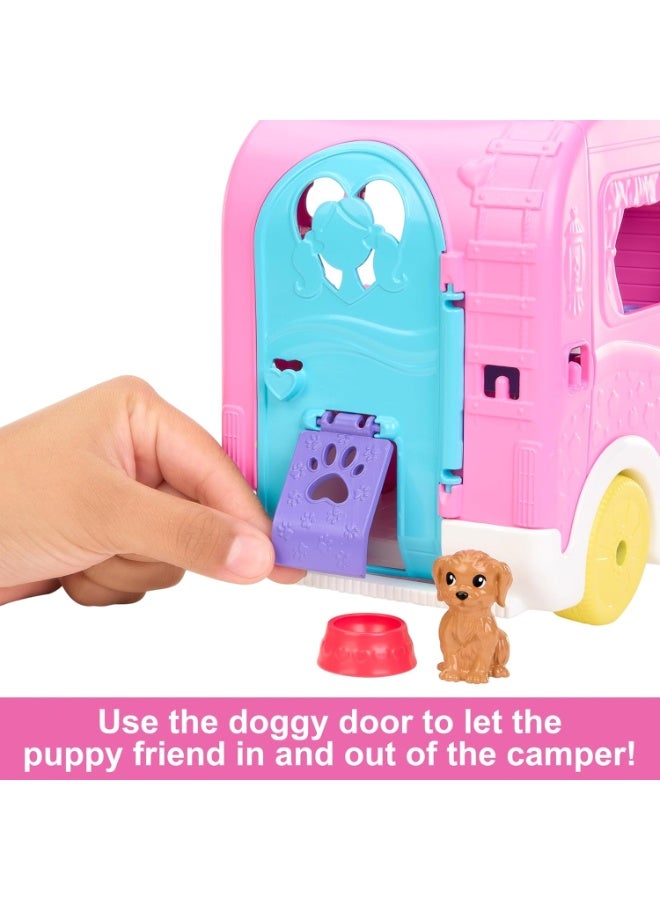 Matttel Barbie Chelsea 2-in-1 Camper Playset with Chelsea Small Doll, 2 Pets & 15 Accessories - Image 5